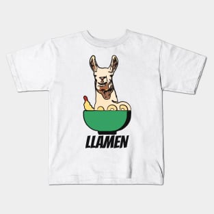 Llamen Llama Ramen Kids T-Shirt